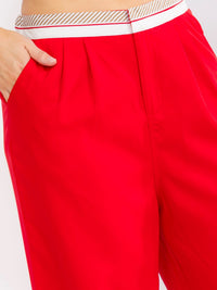 PLUS SIZE BUTTON CLOSURE ELASTIC WAISTBAND POCKETS WIDE LEG SOLID PANTS