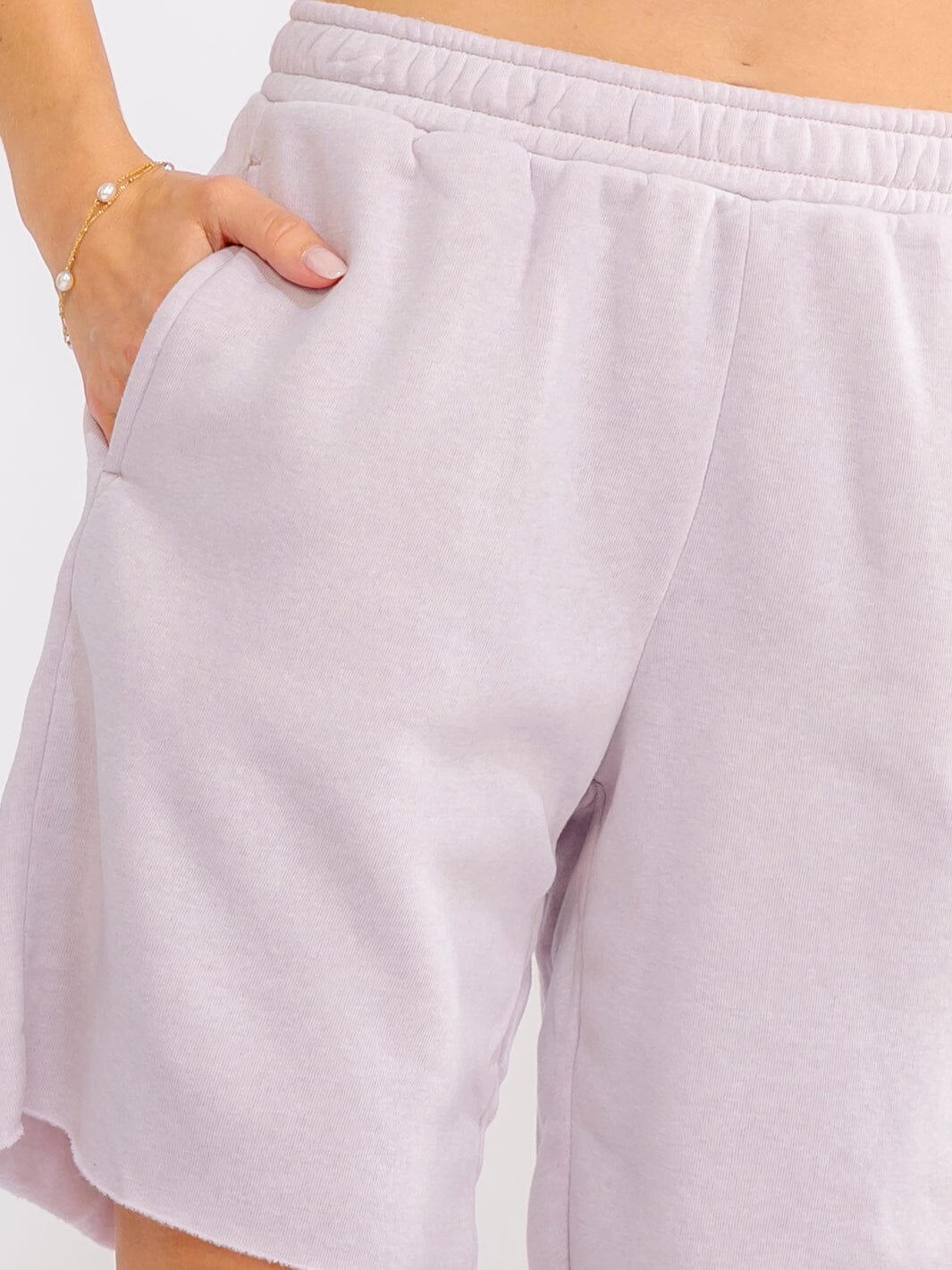 WOMEN'S ELASTIC WAIST FRONT POCKETS SHORTS