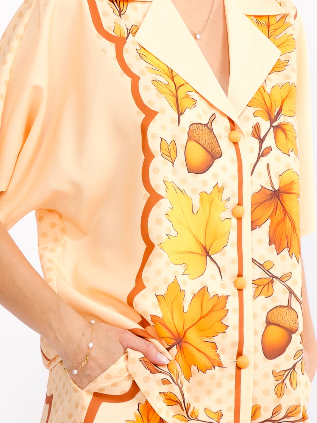 WOMEN'S SHORT SLEEVE BLOUSE & ELASTIC WAIST WIDE LEG PANTS MULTI PRINT 2PC. SET