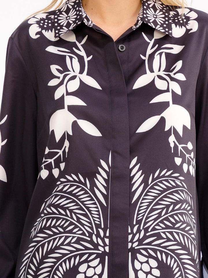 WOMEN'S LONG SLEEVE BLOUSE & ELASTIC WAIST WIDE LEG PANTS MULTI PRINT 2PC. SET