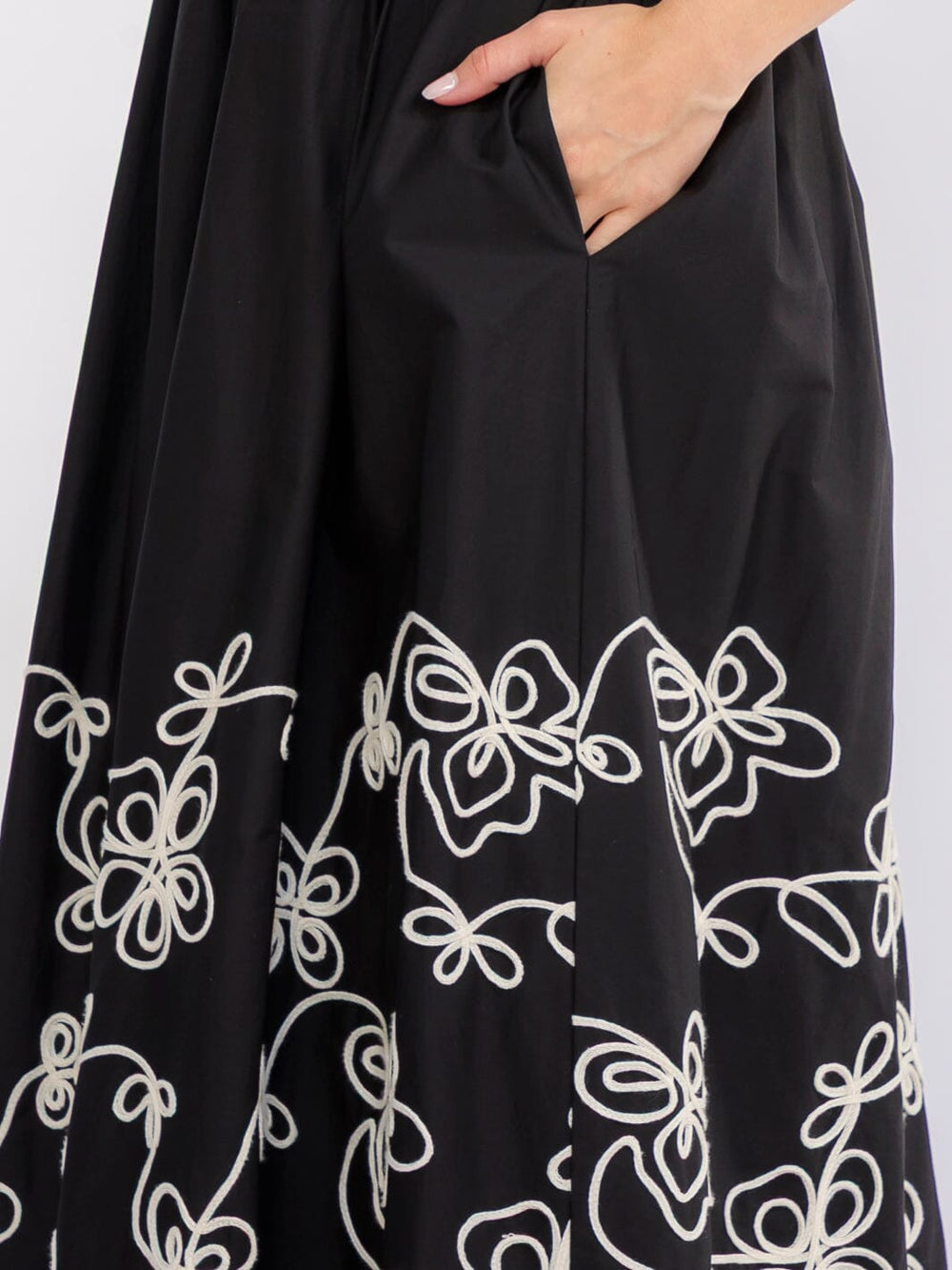 WOMEN'S SLEEVELESS FRONT POCKETS OPEN BACK STITCHED DETAILED MAXI DRESS