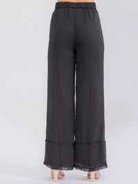 WOMEN'S BUTTON CLOSURE FRONT POCKETS WIDE LEG PANTS