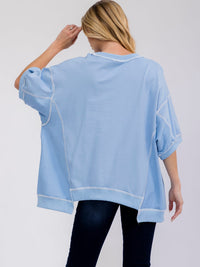 WOMEN'S SHORT SLEEVE LOOSE FIT HIGH-LOW GAME DAY TOP