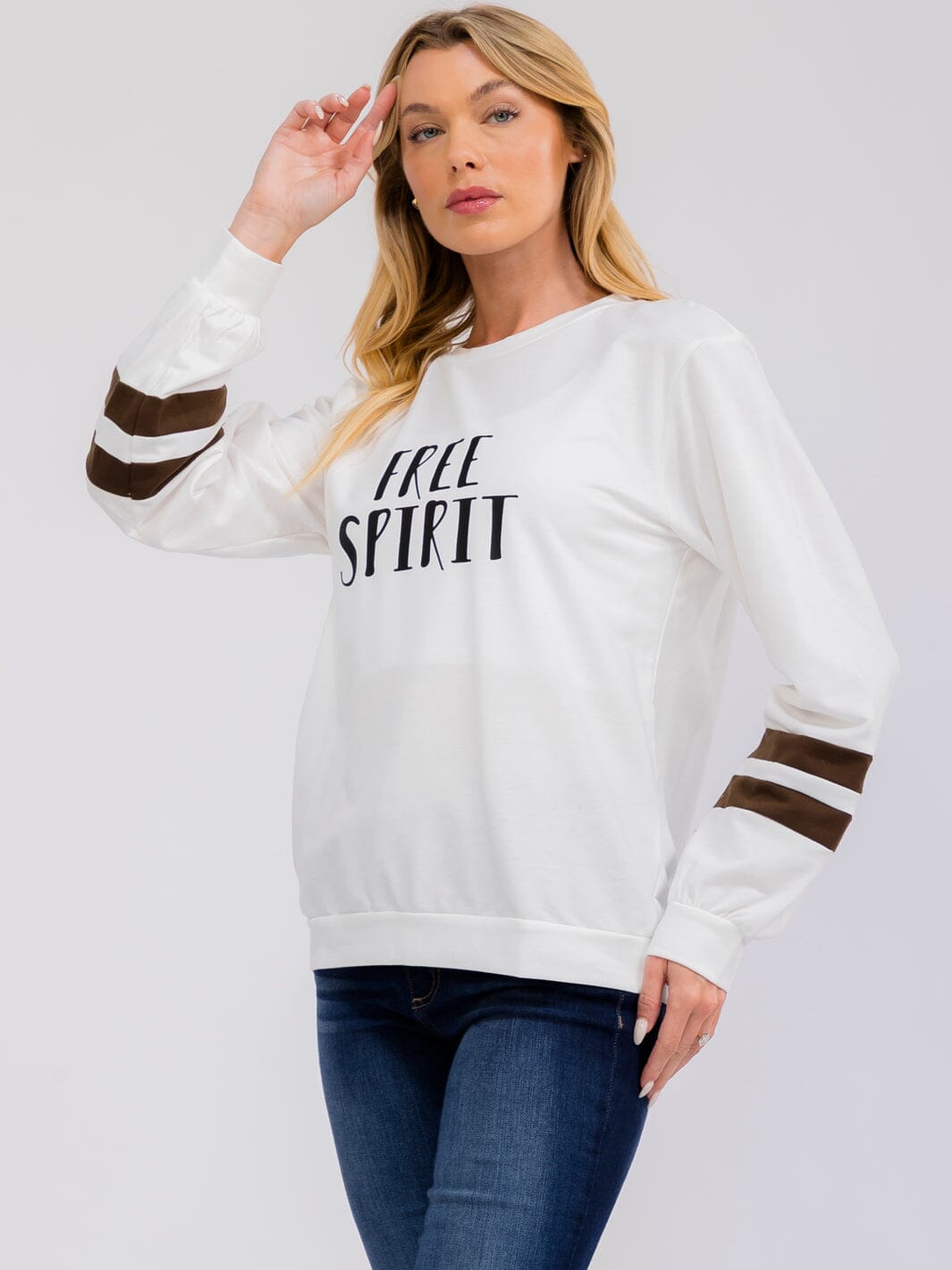 WOMEN'S LONG SLEEVE FREE SPIRIT GRAPHIC TOP