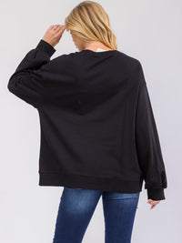 WOMEN'S LONG SLEEVE HOLIDAY BOW PULLOVER SWEATER