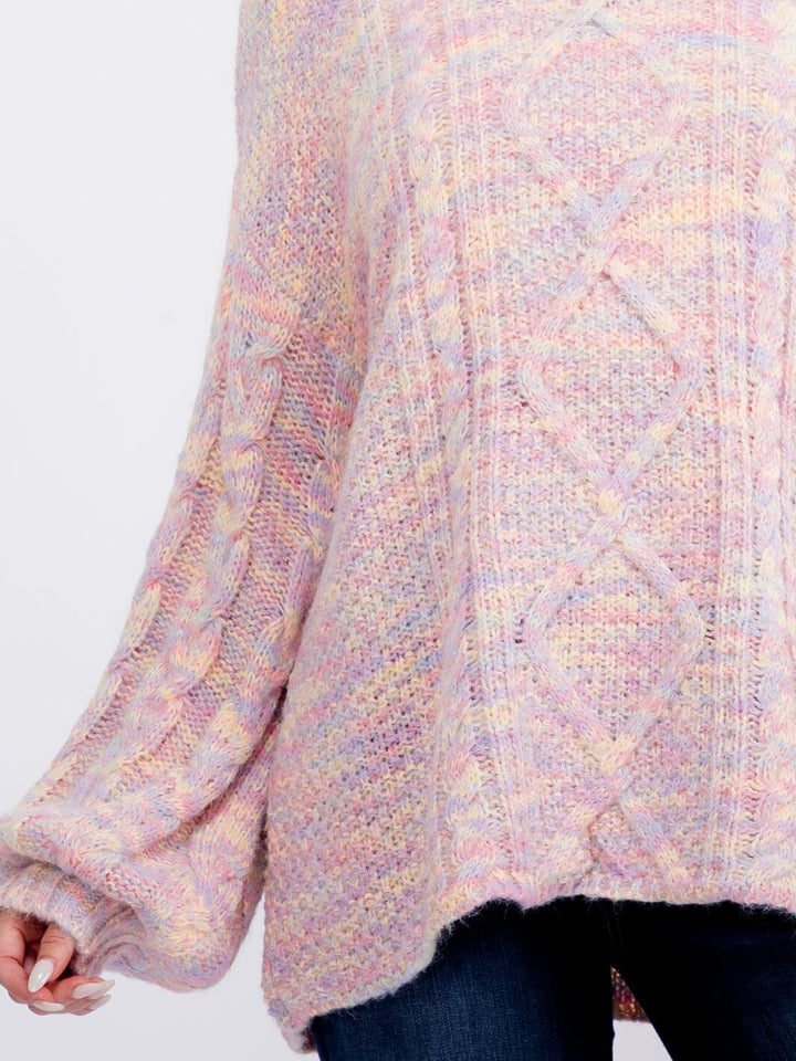 WOMEN'S LONG SLEEVE MULTI RIBBED PULLOVER SWEATER