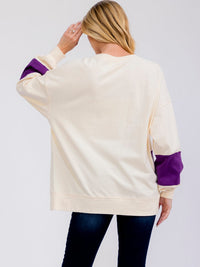 WOMEN'S LONG SLEEVE SEQUINS TREAT OR TRICK PULLOVER SWEATER