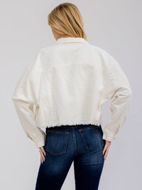 WOMEN'S LONG SLEEVE BUTTON UP FRONT POCKETS CORDUROY CHRISTMAS JACKET