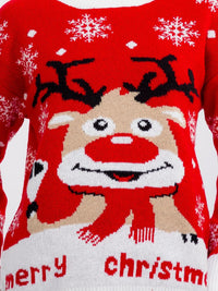 WOMEN'S LONG SLEEVE MERRY CHIRSTMAS HOLIDAY GRAPHIC PULLOVER SWEATER