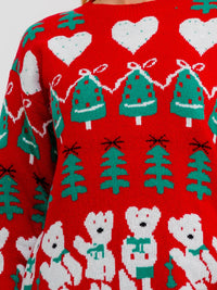 *****PLUS SIZE LONG SLEEVE HOLIDAY PRINT PULLOVER SWEATER