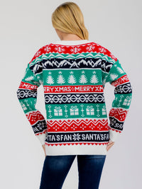 *****PLUS SIZE LONG SLEEVE MERRY XMAS HOLIDAY GRAPHIC PULLOVER SWEATER