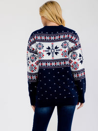 *****PLUS SIZE LONG SLEEVE HOLIDAY PRINT PULLOVER SWEATER