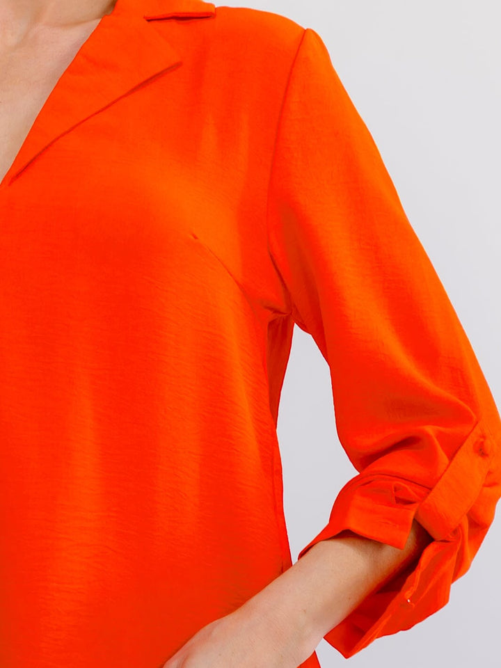 WOMEN'S LONG SLEEVE V-NECK BLOUSE