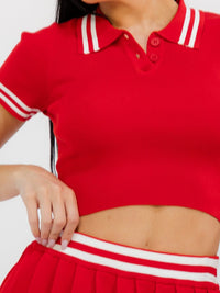WOMEN'S SHORT SLEEVE TOP & ELASTIC WAIST MINI SKIRT COLORBLOCK STRIPES 2PC. SET