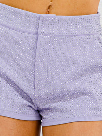 WOMEN'S BUTTON CLOSURE FRONT POCKETS RHINESTONES STRETCH MINI SHORTS
