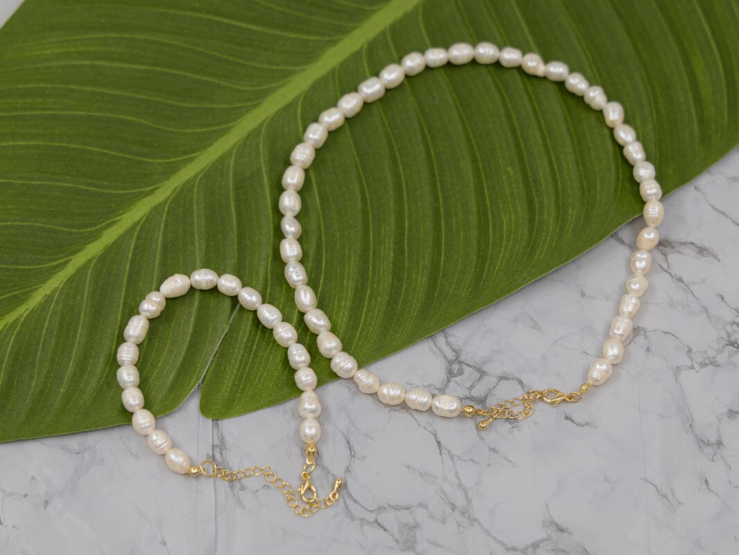 FASHION PEARL NECKLACE & BRACELET 2PC SET