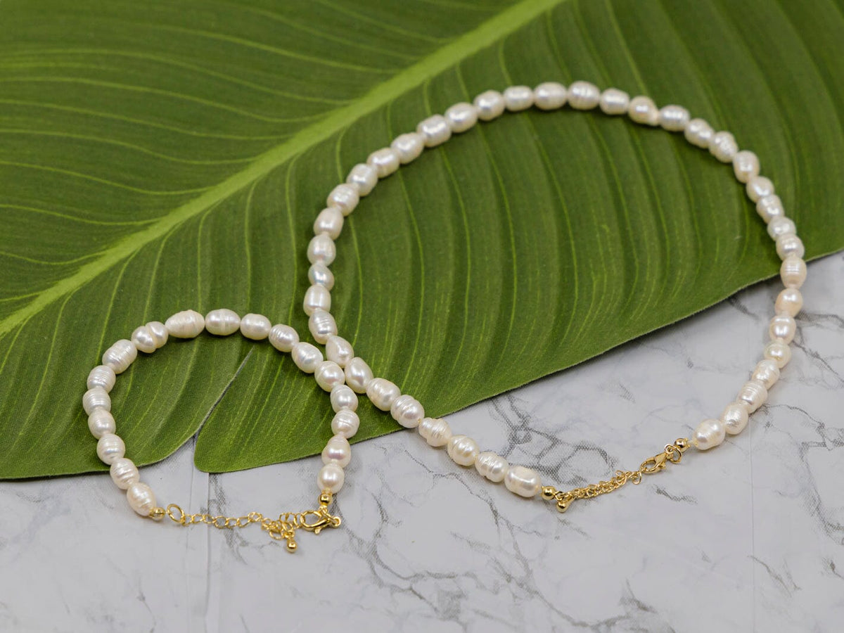 FASHION PEARL NECKLACE & BRACELET 2PC SET