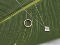 FASHION SILVER PENDANT NECKLACE & RING 2PC SET