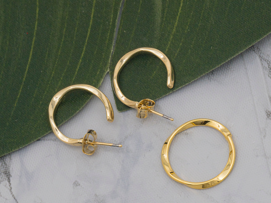 FASHION GOLD EARRINGS & RING 2PC SET
