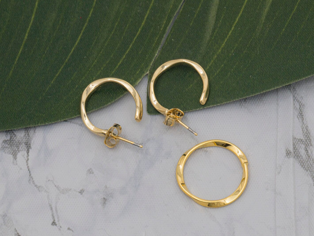 FASHION GOLD EARRINGS & RING 2PC SET
