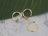 FASHION GOLD EARRINGS & RING 2PC SET