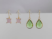 FASHION STONE ASSORTED COLORS 2 PAIR EARRINGS