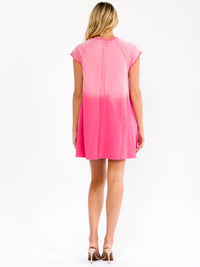 WOMEN'S SLEEVELESS FRONT POCKETS TIE DYE TUNIC MINI DRESS