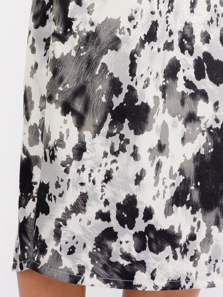 WOMEN'S ZIP UP ANIMAL PRINT MIDI SKIRT