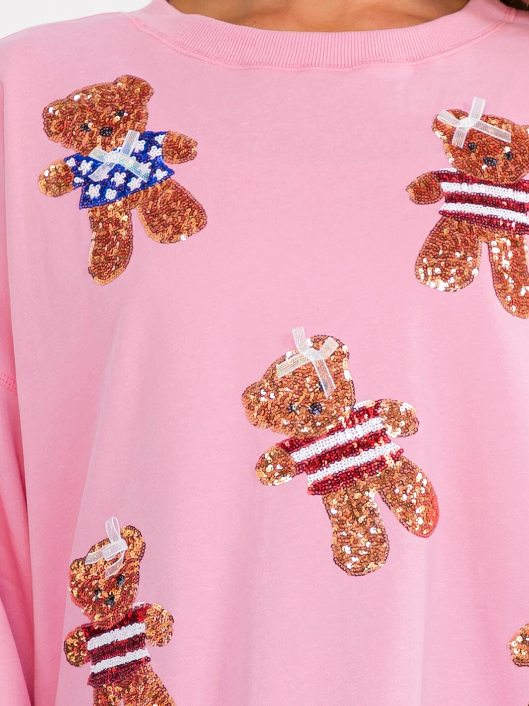 WOMEN'S LONG SLEEVE SEQUINS GRAPHIC PULLOVER SWEATER