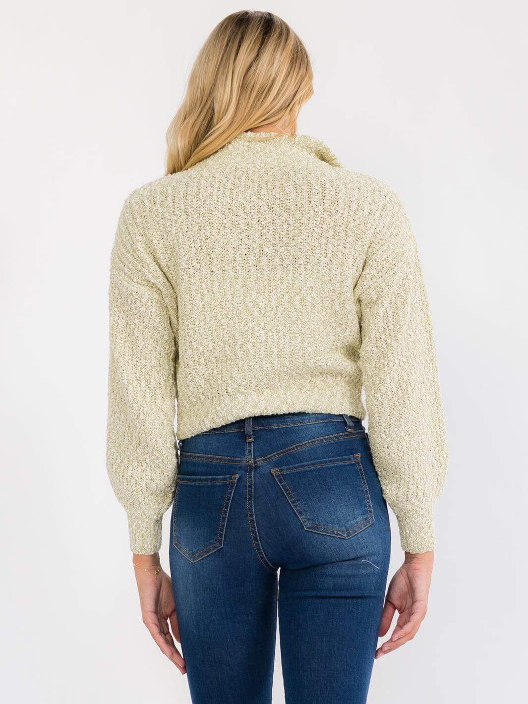 WOMEN'S LONG SLEEVE ZIP UP KNIT PULLOVER SWEATER
