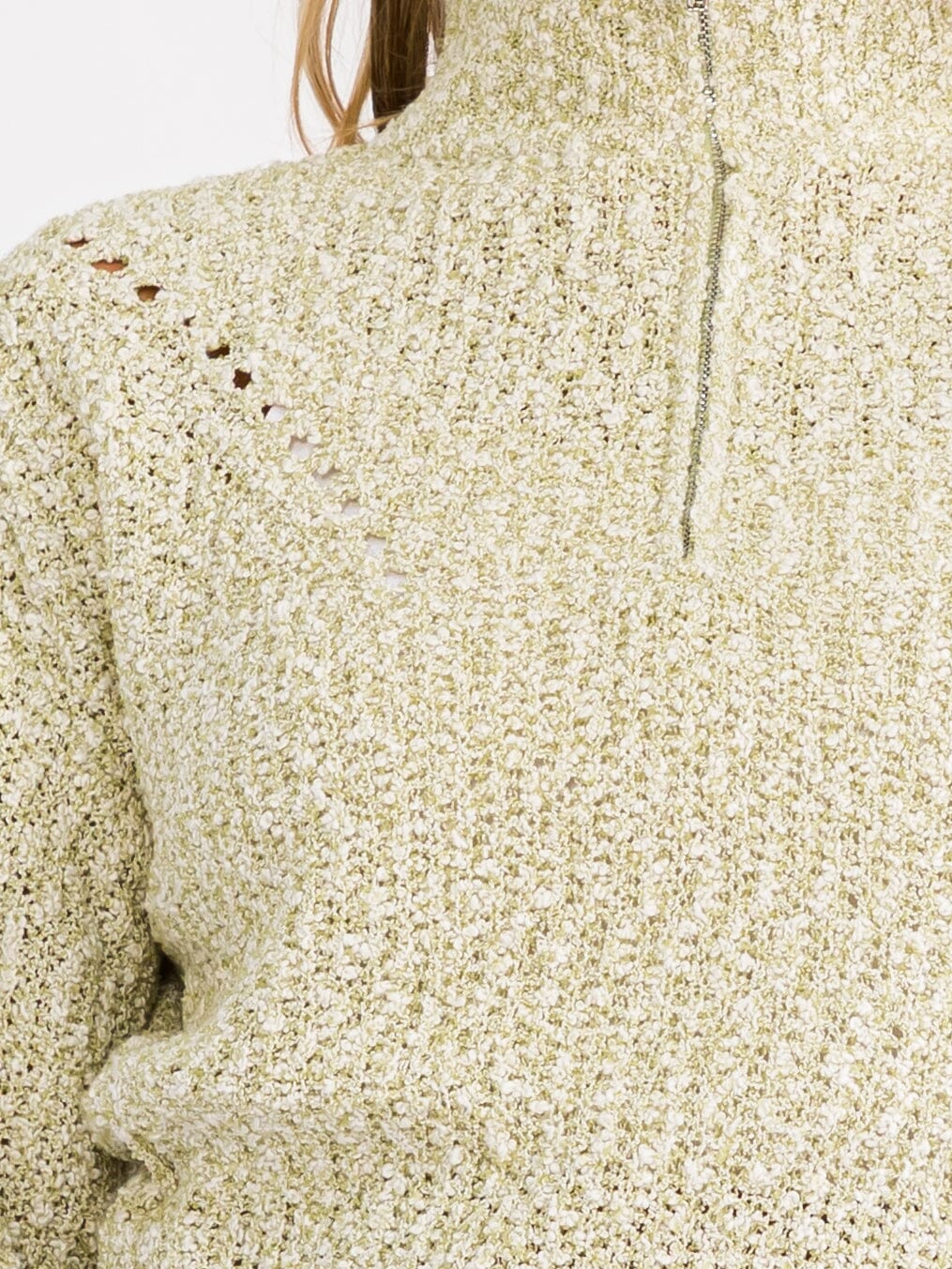 WOMEN'S LONG SLEEVE ZIP UP KNIT PULLOVER SWEATER