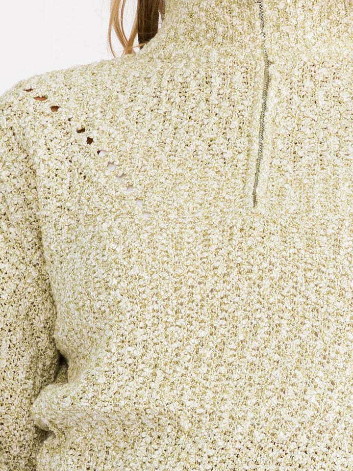 WOMEN'S LONG SLEEVE ZIP UP KNIT PULLOVER SWEATER