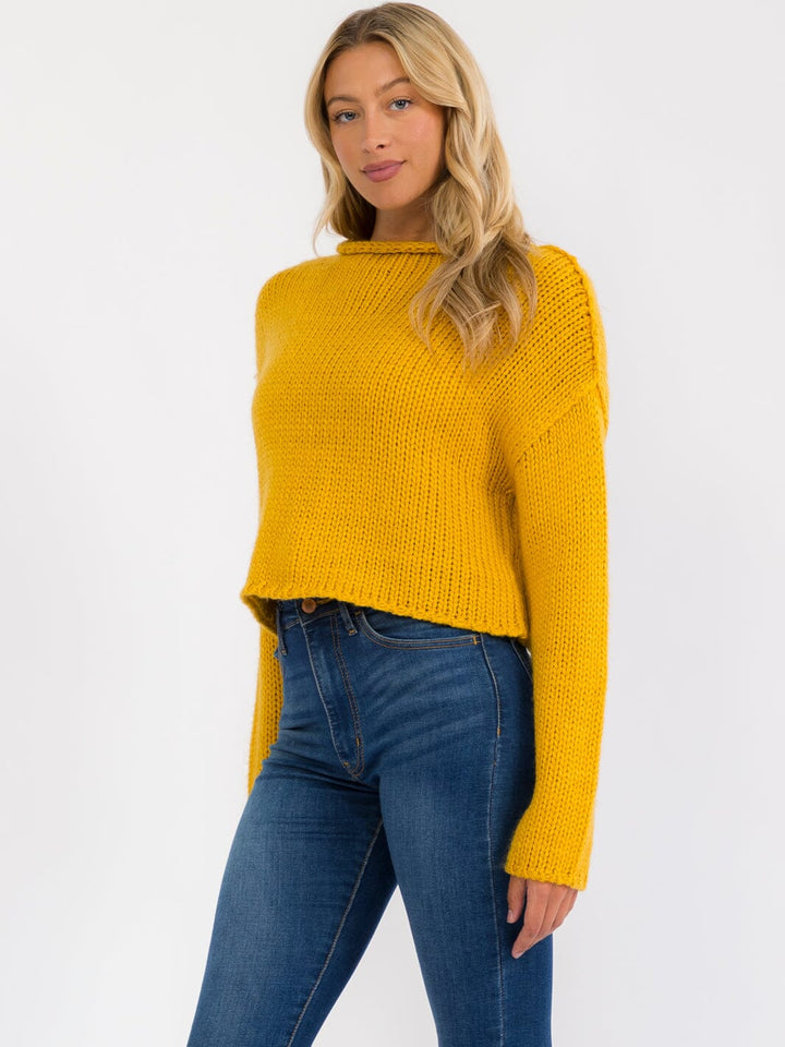 WOMEN'S LONG SLEEVE KNIT PULLOVER SWEATER