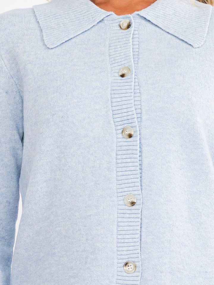 WOMEN'S LONG SLEEVE BUTTON UP SWEATER