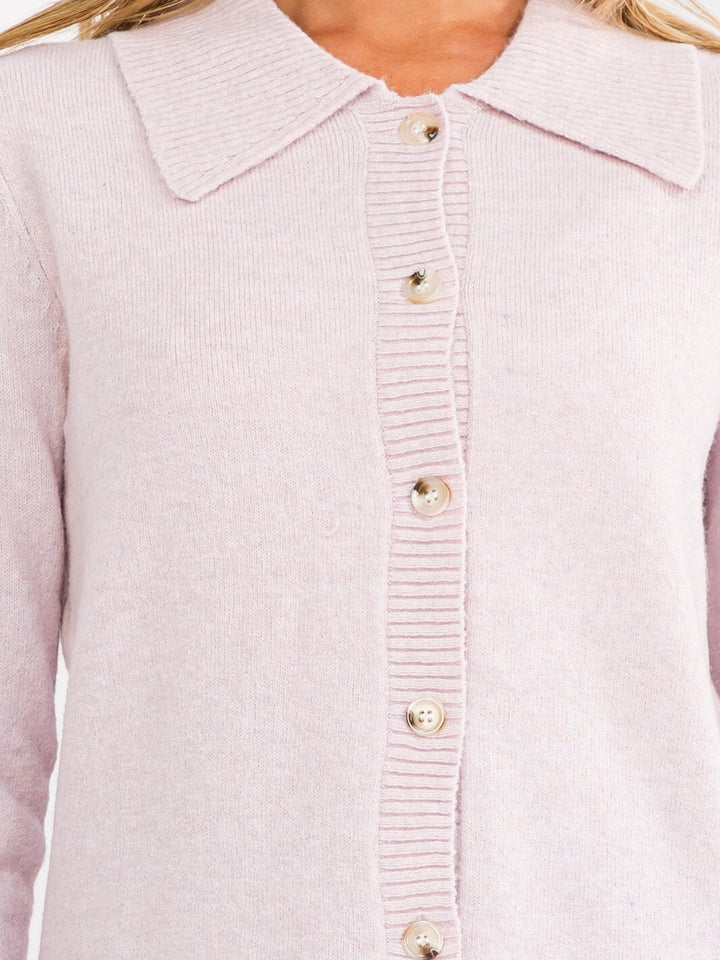 WOMEN'S LONG SLEEVE BUTTON UP SWEATER