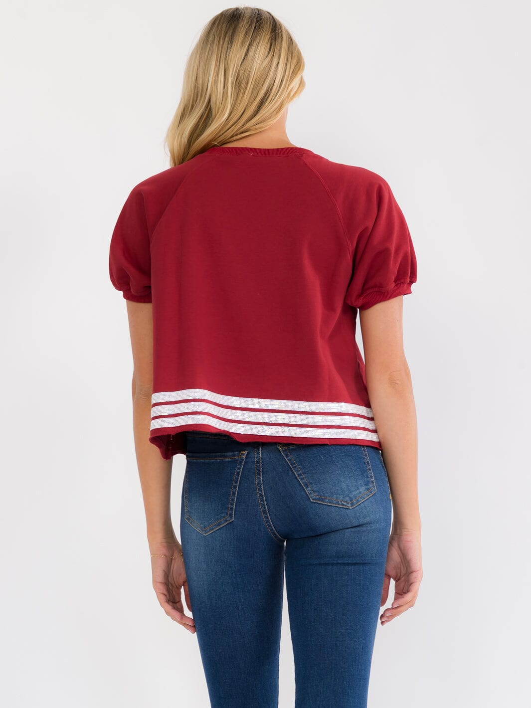 WOMEN'S SHORT SLEEVE COLORBLOCK GAME DAY GRAPHIC TOP