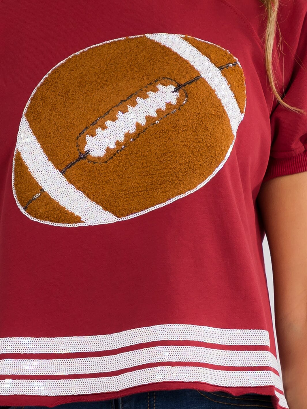 WOMEN'S SHORT SLEEVE COLORBLOCK GAME DAY GRAPHIC TOP
