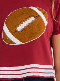 WOMEN'S SHORT SLEEVE COLORBLOCK GAME DAY GRAPHIC TOP