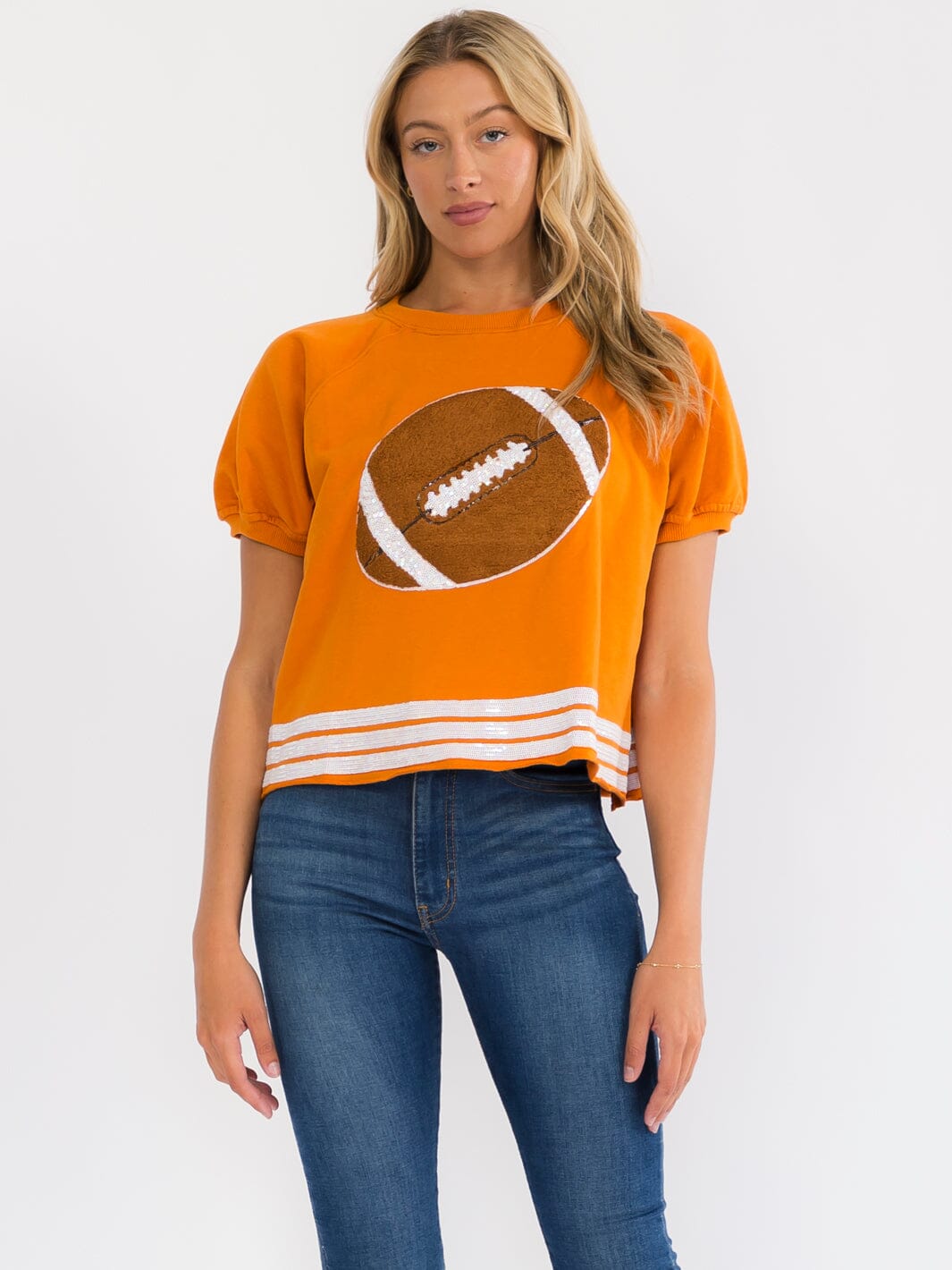 WOMEN'S SHORT SLEEVE COLORBLOCK GAME DAY GRAPHIC TOP