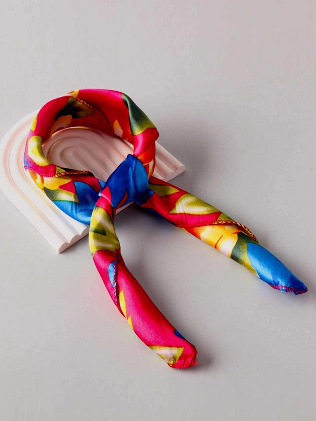 FASHION ASSORTED COLORS FLORAL SATIN SCARFS