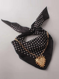 FASHION MULTI LAYER BANDANA HEART PENDANT NECKLACE