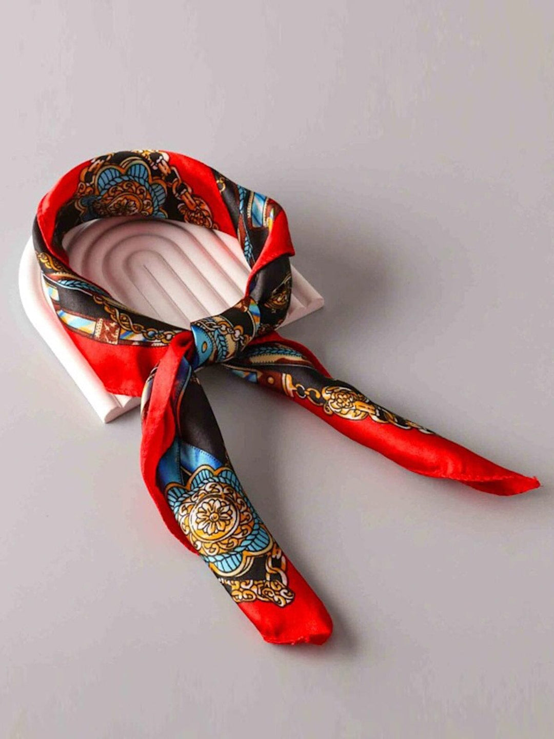 FASHION ASSORTED COLORS MULTI PRINT SATIN SCARFS