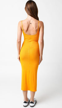 WOMEN'S SLEEVELESS SOLID BODYCON MAXI DRESS