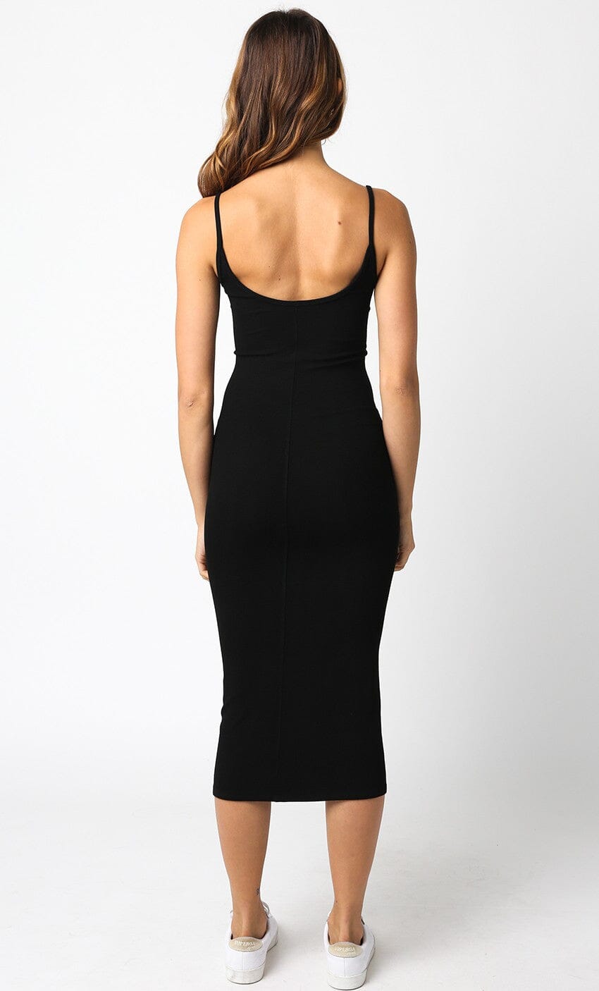 WOMEN'S SLEEVELESS SOLID BODYCON MAXI DRESS