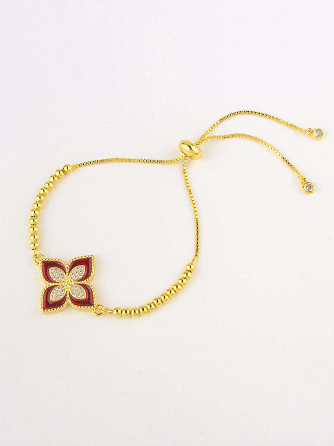 FASHION GOLD RED FLOWER BRACELET