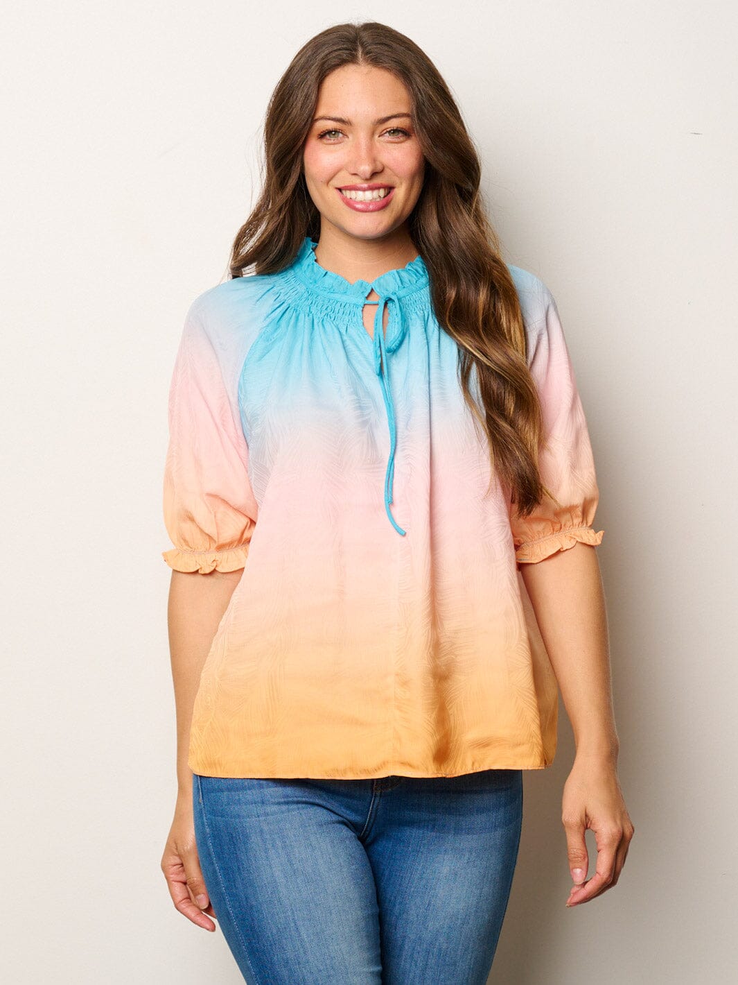 WOMEN'S SHORT SLEEVE MOCK NECK COLORBLOCK TUNIC TOP ...