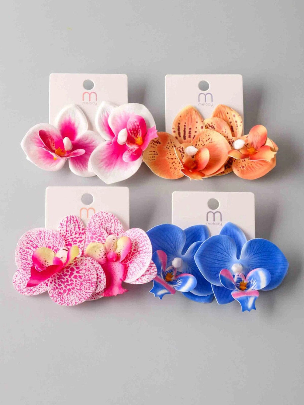 FASHION ASSORTED COLORS FLOWER EARRINGS