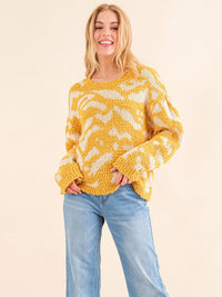 WOMEN'S LONG SLEEVE COLORBLOCK PULLOVER SWEATER