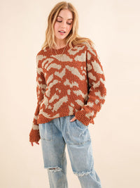 WOMEN'S LONG SLEEVE COLORBLOCK PULLOVER SWEATER