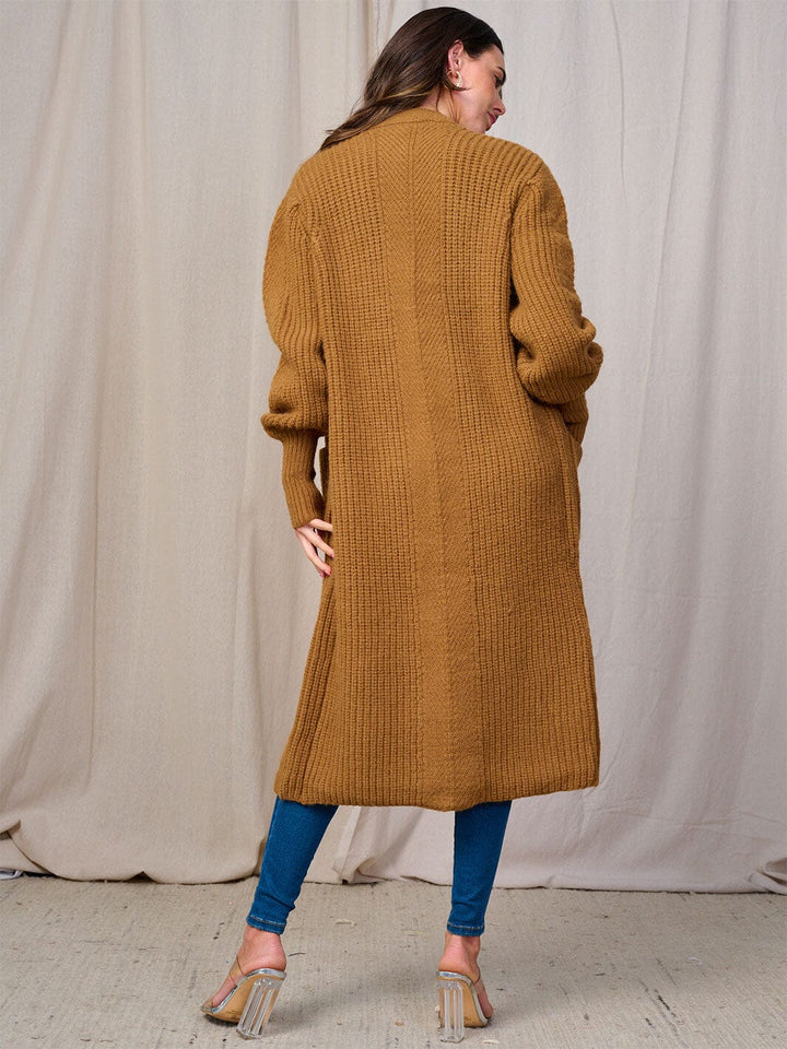 WOMEN'S LONG SLEEVES BUTTON UP FRONT POCKETS KNIT CARDIGAN